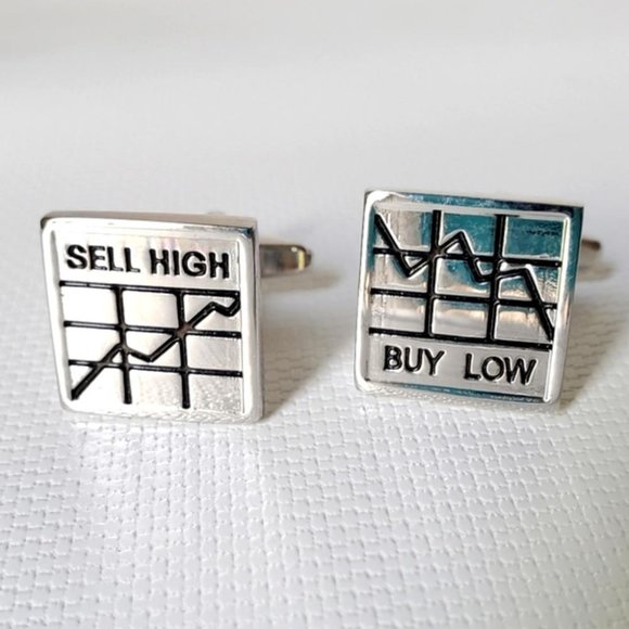 Stock Market Stainless Steel Cuff Links - Picture 7 of 7